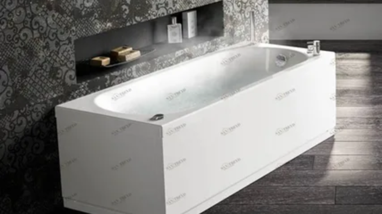 rectangular bathtub with panel